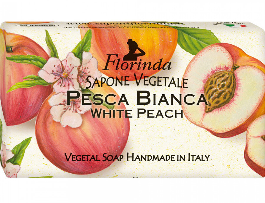 FLORINDA Мыло растительное, белый персик / Pesca Bianca 200 