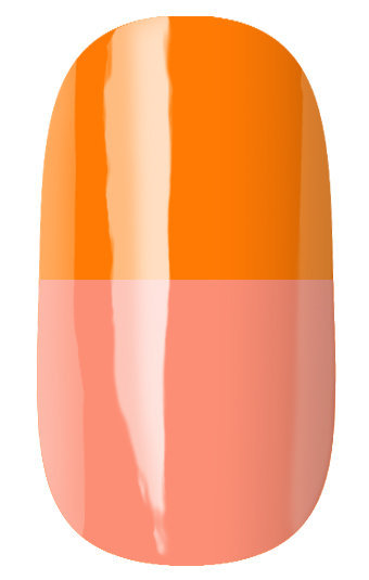 RuNail 2950 гель-лак термо, оранжевый - бледно-розовый / The