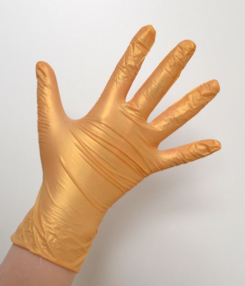 SAFE & CARE Перчатки нитриловые золотистые L Safe & Care 100