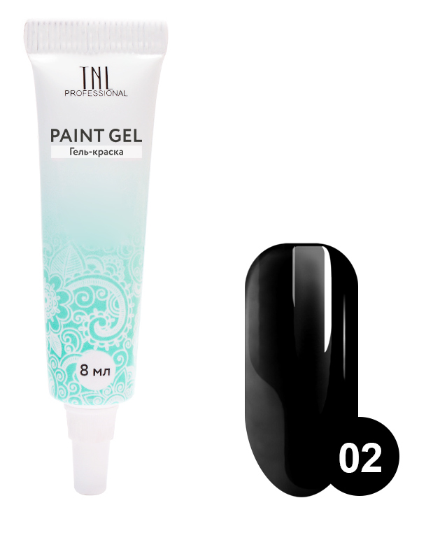 TNL PROFESSIONAL Гель-краска для дизайна ногтей, 02 черная 6