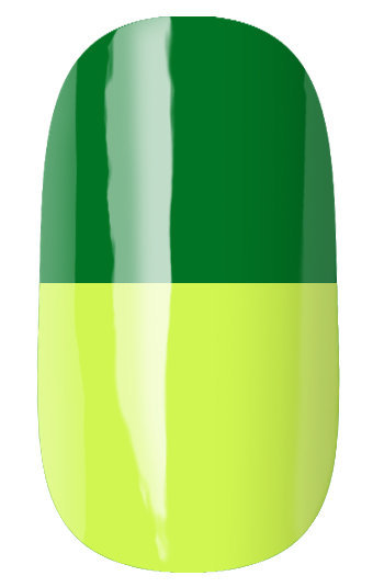 RuNail 2951 гель-лак термо, темно-зеленый - лимонный / Therm