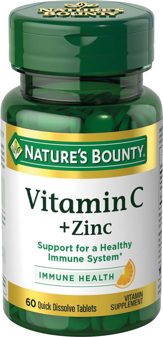 NATURE’S BOUNTY Витамин С плюс цинк, таблетки растворимые 75