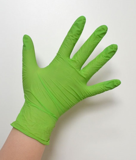 SAFE & CARE Перчатки нитриловые зеленые (зеленое яблоко) L S