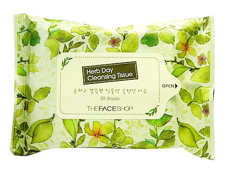 THE FACE SHOP Салфетки очищающие / Herb Day Cleansing Tissue