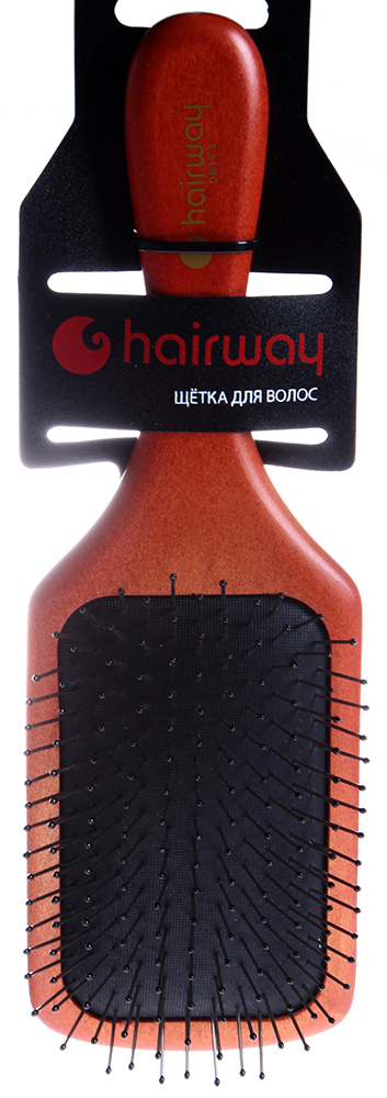 HAIRWAY Щетка Black Cushion массажная, деревянная, металличе