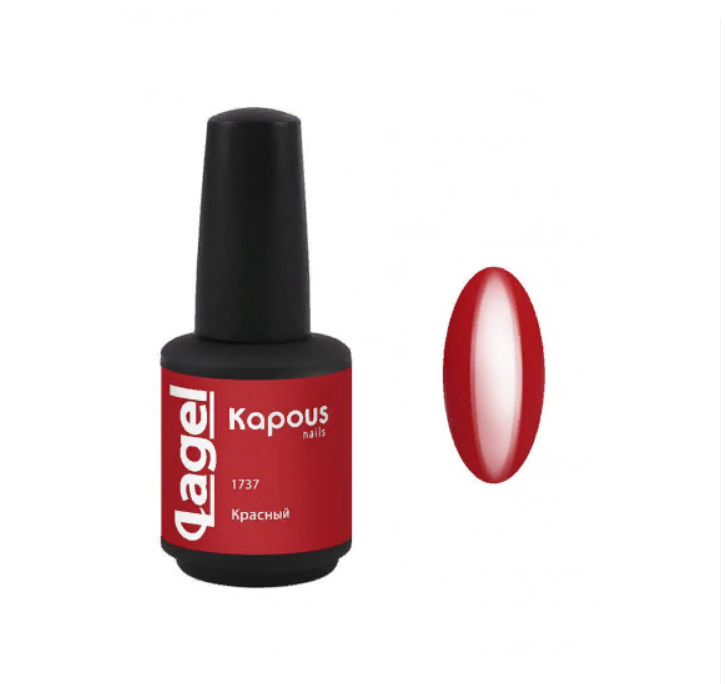KAPOUS Гель-лак для ногтей, красный / Lagel 15 мл
