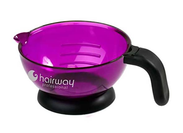 HAIRWAY Чаша HW для краски с ручкой фиолет.