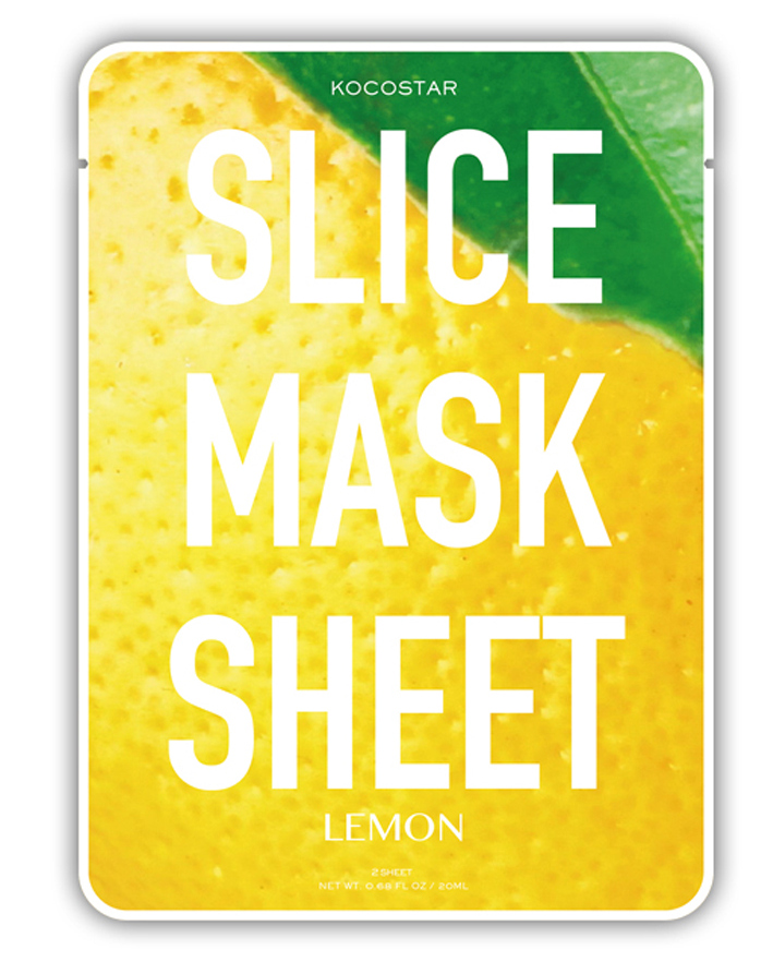 KOCOSTAR Маска-слайс для лица, лимон / SLICE MASK SHEET LEMO