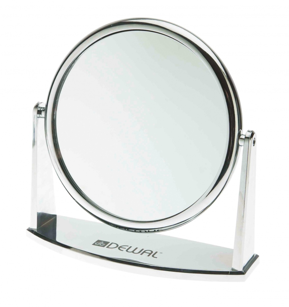 DEWAL PROFESSIONAL Зеркало настольное, пластик, серебристое 