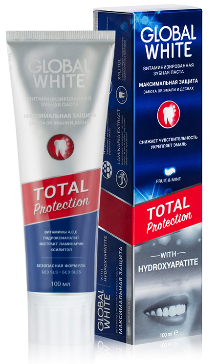 GLOBAL WHITE Паста зубная максимальная защита / Total protec