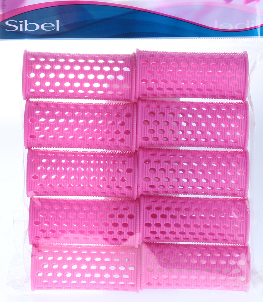 SIBEL Бигуди пластмассовые розовые 28 мм 10 шт/уп