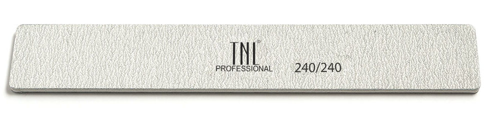 TNL PROFESSIONAL Пилка широкая для ногтей 240/240, серая (в 