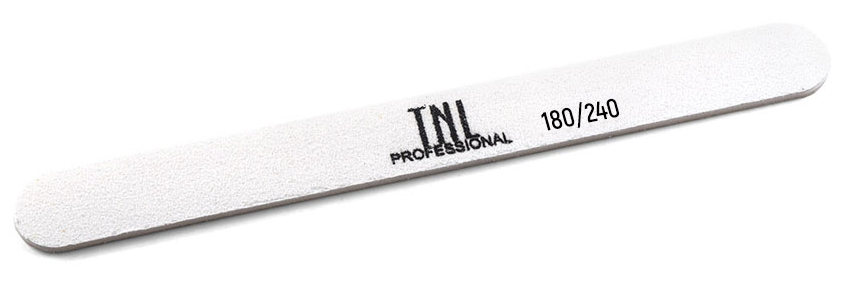 TNL PROFESSIONAL Пилка узкая для ногтей 180/240, белая (в ин
