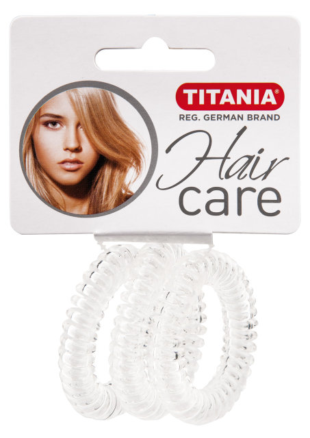TITANIA Резинки для волос, прозрачные пружина 4 см 3 шт/уп 7