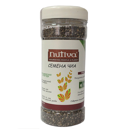 Органические семена чиа черные organic chia seeds nutiva