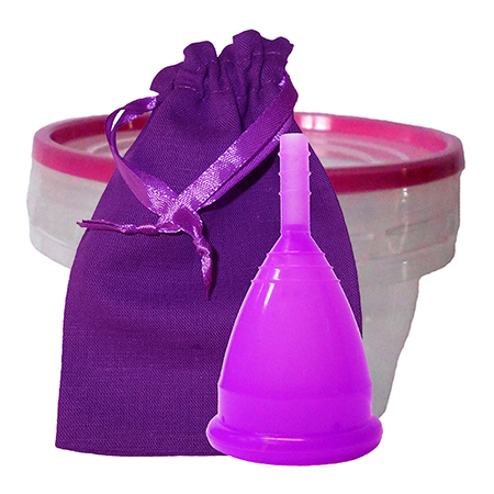 Фиолетовая менструальная капа в контейнере (размер s) cuplee