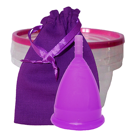 Фиолетовая менструальная капа в контейнере (размер l) cuplee