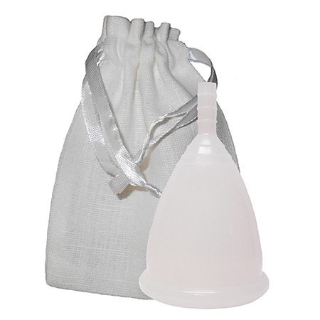 Белая менструальная чаша в мешочке (размер s) cuplee