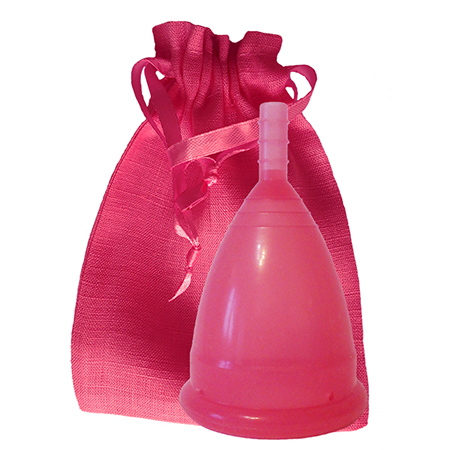 Темно-розовая менструальная чаша в мешочке (размер s) cuplee