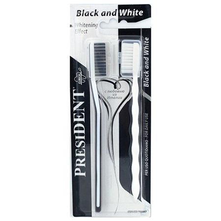 Набор зубных щеток с отбеливающим эффектом black & white pre