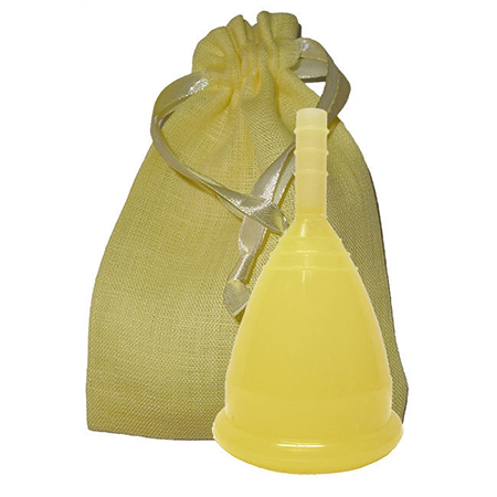 Желтая менструальная чаша в мешочке (размер s) cuplee