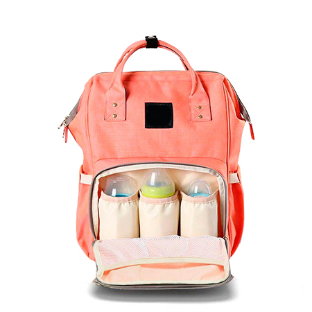 Сумка-рюкзак для мамы (персиковая)