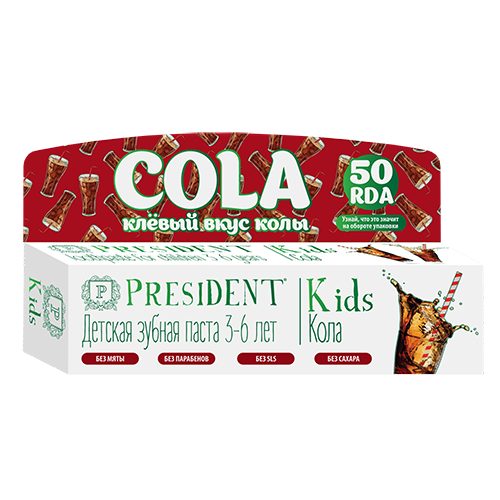 Зубная паста «кола» для детей от 3 до 6 лет president