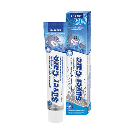 Зубная паста с серебром для мальчиков от 3 до 6 лет silver c
