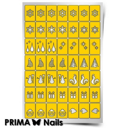 Prima Nails, Трафарет для дизайна ногтей Новогоднее чудо