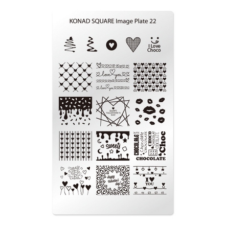 Konad, Пластина для стемпинга Square Image Plate 22