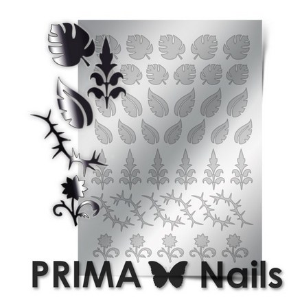 Prima Nails, Металлизированные наклейки FL-03, Серебро