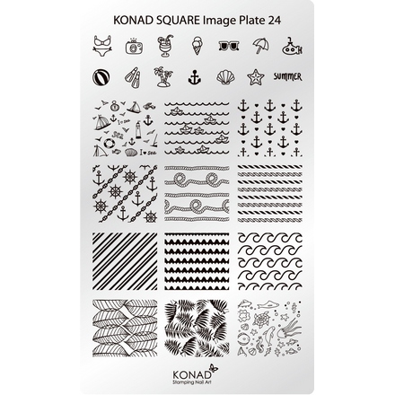 Konad, Пластина для стемпинга Square Image Plate 24
