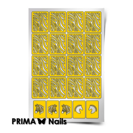 Prima Nails, Трафарет для дизайна ногтей, Зебра