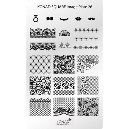 Konad, Пластина для стемпинга Square Image Plate 26