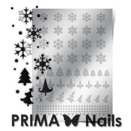 Prima Nails, Металлизированные наклейки W-02, Серебро