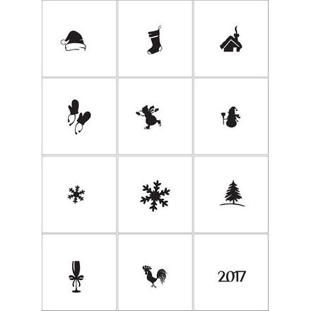 Airnails, Трафарет для аэрографии «Новый год» 2017, №1