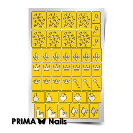 Prima Nails, Трафарет для дизайна ногтей, Принцесса