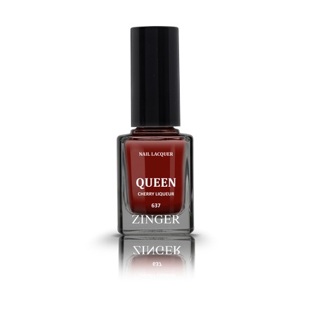 Zinger, Лак для ногтей Queen, цвет Cherry liqueur