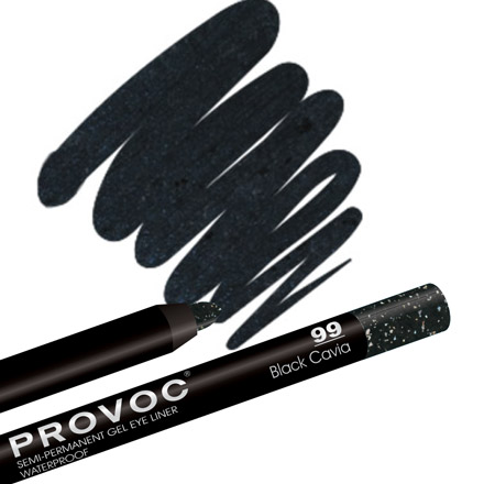 Provoc, Gel Eye Liner 99 Black Cavia, цвет черный с голограф